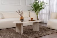 Masa de cafea, Hanah Home, PAL melaminat, travertin, 119x60x40 cm - 7