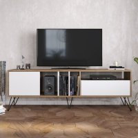 Comoda TV Mistico Walnut-Negru-Alb - 2
