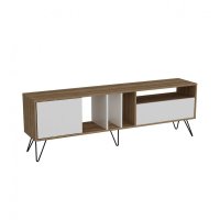 Comoda TV Mistico Walnut-Negru-Alb - 3