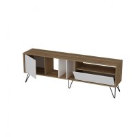 Comoda TV Mistico Walnut-Negru-Alb - 4