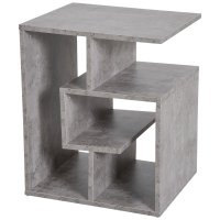 Homcom Biblioteca pe 3 niveluri in Lemn Gri Efect Ciment 45x40x55cm - 1