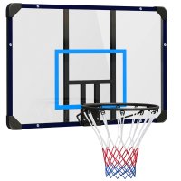 Coș de Baschet SPORTNOW de Perete, Mini Coș cu Panou Indestructibil și Cerc din Oțel, 113x61x73 cm, Negru | Aosom Romania - 1