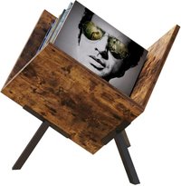 Suport pentru viniluri – Organizator LP-uri din PAL si metal, 30 x 30 x 17 cm, finisaj rustic - 1