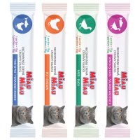 MIAU MIAU Creamy Snacks Mix Ton, Pui, Somon și Rață, recompense fără cereale pisici, (piure), 60g - 3