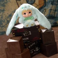 Figurina surpriza de plus MINISO, seria Wakuku V2 "Fox & Bunny Trick or Treat" Series Plush Blind Box, mai multe modele - 5