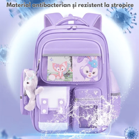 Ghiozdan Scoala, Ergonomic pentru copii - Ultra usor, Compartimente multiple, Rucsac Capacitate Mare, Protectie Spate - 10