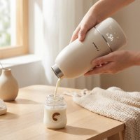 Incalzitor portabil pentru biberoane Kidnort Beige, 100 W, baterie 5200 mAh, USB-C, otel SUS316, fara BPA, dezinfectare la 65 C, capacitate 500 ml - 12