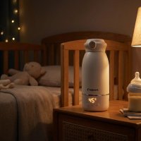 Incalzitor portabil pentru biberoane Kidnort Beige, 100 W, baterie 5200 mAh, USB-C, otel SUS316, fara BPA, dezinfectare la 65 C, capacitate 500 ml - 13