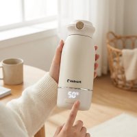 Incalzitor portabil pentru biberoane Kidnort Beige, 100 W, baterie 5200 mAh, USB-C, otel SUS316, fara BPA, dezinfectare la 65 C, capacitate 500 ml - 14