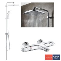 Pachet: Coloana dus Grohe Tempesta 250,palarie patrata, baterie cada/dus Grohtherm 1000 (26694000,34155003  ) - 1