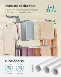 Suport uscat rufe Songmics Argintiu 126.6x64.2x169.2 cm - 4