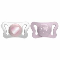 Set 2 suzete pentru bebelusi Chicco Physioforma, Silicon moale, Sterilizabil la microunde, 0-2 luni, Roz - 1