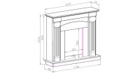 Semineu electric Calisto & Galileo silver, Art Flame, 1020x1100x300 mm, 2000W - 2