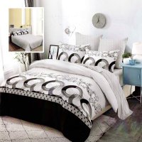Lenjerie de pat din finet 6 piese (m509) cu imprimeuri elegante - 1