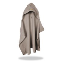 Prosop cu gluga pentru juniori, Qmini, Cu urechi si agatatoare, Dimensiune 120x85cm, Din tricot termo-terry din bambus, Materiale certificate Oeko Tex Standard 100, Mocha - 1