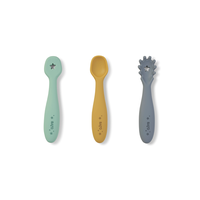 Set de pre-lingurite din silicon pentru diversificarea bebelusilor, Blue Mist - 1