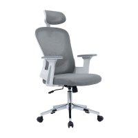 Scaun de birou Ignatius pentru manager, plasa gri deschis - 1