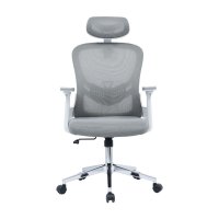 Scaun de birou Ignatius pentru manager, plasa gri deschis - 4