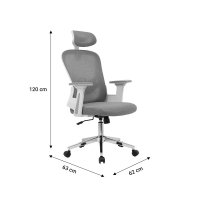 Scaun de birou Ignatius pentru manager, plasa gri deschis - 8
