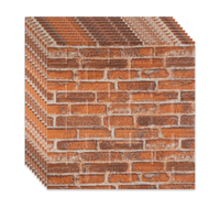 Set 10 Tapete 3D Portocalii cu Aspect de Caramida, Auto-adezive pentru Interior, 70 x 77 cm, Grosime 5mm - 1