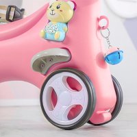 Balansoar 3 in 1 Nichiduta Garden Happy Unicorn Pink transformabil in vehicul fara pedale cu maner parental,roti EVA,centuri de siguranta,jucarie muzicala,spatar si bara de siguranta detasabile - 2