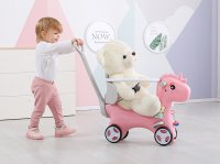 Balansoar 3 in 1 Nichiduta Garden Happy Unicorn Pink transformabil in vehicul fara pedale cu maner parental,roti EVA,centuri de siguranta,jucarie muzicala,spatar si bara de siguranta detasabile - 11