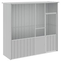 Colivie pentru Pasari Gri 215x78x200 cm din Otel Galvanizat - 1
