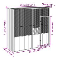Colivie pentru Pasari Gri 215x78x200 cm din Otel Galvanizat - 6