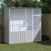 Colivie pentru Pasari Gri 215x78x200 cm din Otel Galvanizat - 2