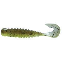 Twister Jackall Wobbring, Green Pumpkin Light Chartreuse, 7.6 cm, 6 buc - 1