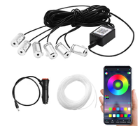 Kit 4 Benzi LED Lumini Ambientale auto RGB Control din Aplicatie Telefon - 1