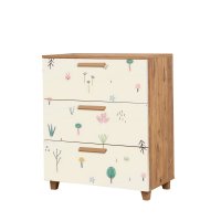 Comoda Hanah Home din pal melaminat, pin atlantic si alb, 80x43x95 cm, model 869VEL3481 - 4
