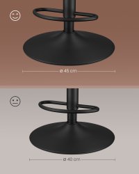 Set 2 buc. Scaune de bar Vasagle Maro 44x48x112 cm - 4