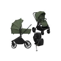 Carucior multifunctional 4 in 1 Lionelo Mika Plus cu scoica auto Moxie Black Carbon, rotativa 360, ventilatie 3D, accesorii incluse, pentru copii pana la 22 kg - 1