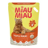 MIAU MIAU Tofu Maxi 15L - Așternut Igienic Ecologic pentru Pisici, Peleți Neaglomeranți, Vanilie - 2