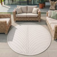 Covor Rotund NOVA V4 Crem 80x80 cm - Stil Modern si Natural - 1