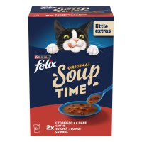 FELIX Soup Farm Selection pentru Pisici cu Vită, Pui si Miel, Plicuri Umide, Multipack 48g x 6 bucati - 1