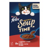 FELIX Soup Farm Selection pentru Pisici cu Vită, Pui si Miel, Plicuri Umide, Multipack 48g x 6 bucati - 4