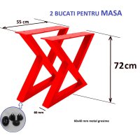 Set picioare  din metal,culoare rosu,72 cm - 1
