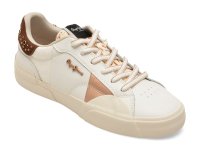 Pantofi sport PEPE JEANS albi, LS30013, din piele naturala - 1
