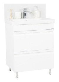 Set Baza front MDF si Lavoar seria 786, cu sertare, 65 cm, alb - 1