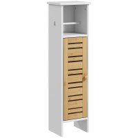 Dulap de Baie HOMCOM cu Suport pentru Hârtie Igienică, Îngust, 78 cm, Alb | Aosom Romania - 1