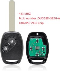 Cheie Auto Techstar Completa Programabila 433MHz, cu 2 butoane si cip ID46 PCF7936, compatibila Honda Civic, Accord - 4