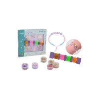 Set creativ, Joueco, Margele pentru bratari, Saculet pentru depozitare inclus, Diferite forme si culori, 20 x 2 x 19, 6-16 ani, Multicolor - 1