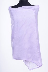Esarfa violet deschis, dreptunghiulara, alungita in colturi, din bumbac si matase - 1