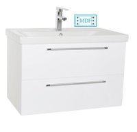 Set Baza front MDF si Lavoar seria 754, suspendata cu sertare, 80 cm, alb - 1