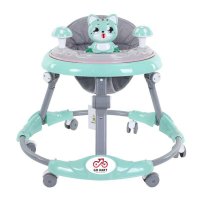Premergator pliabil Go Kart cu jucarie muzicala si maner de impins, verde - 2