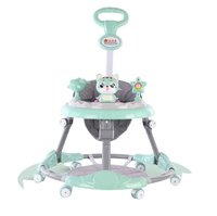 Premergator pliabil Go Kart cu jucarie muzicala si maner de impins, verde - 3