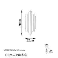 Aplica Reis Crom 22x50x11 cm - 8