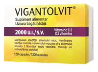 Vigantolvit 2000 UI/SV Vitamina D3 - 120 capsule de la Catalent - 1